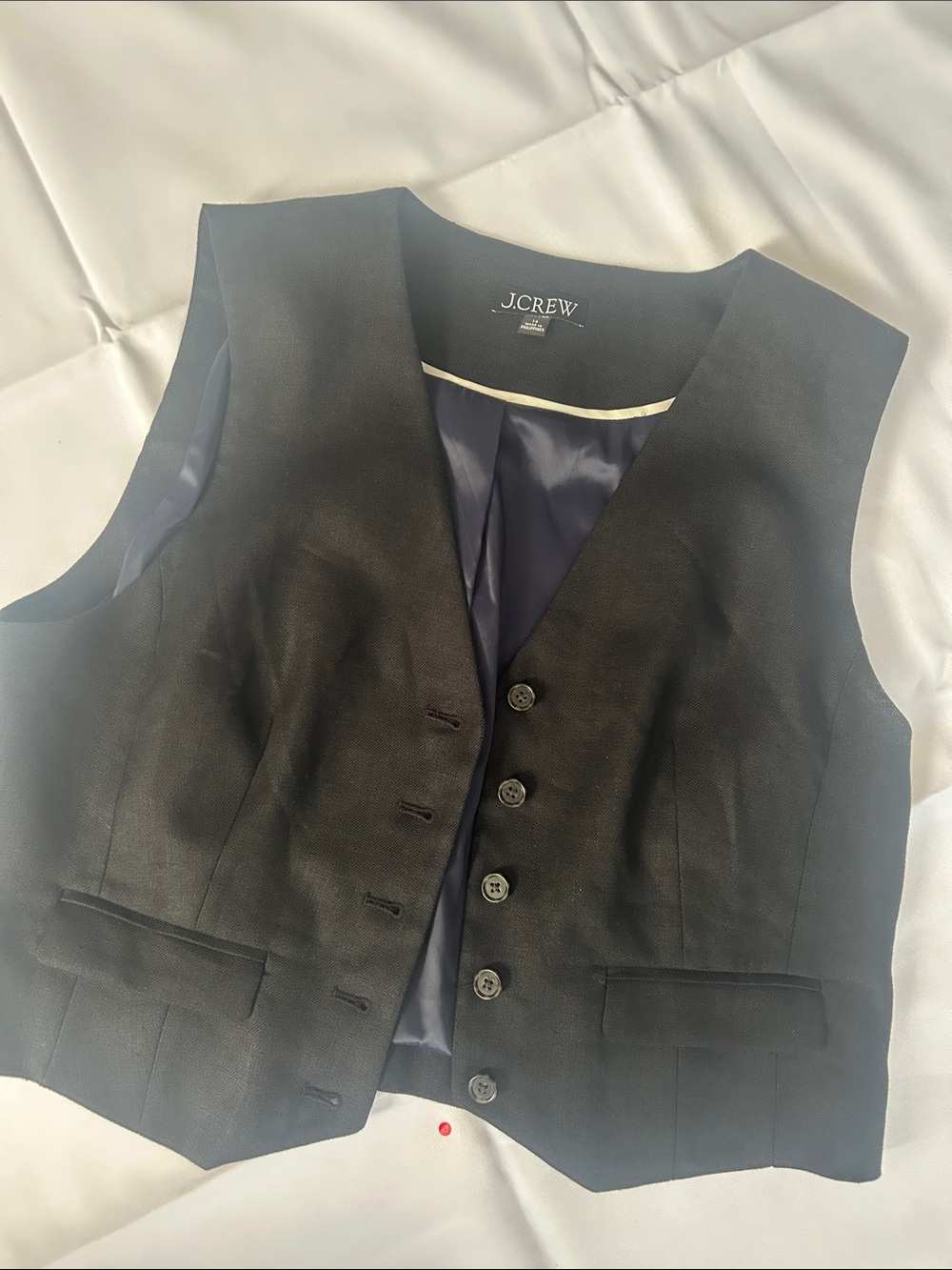 J.Crew Classic Black Linen Vest